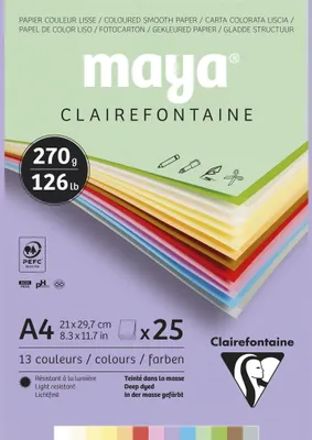 Produktbild von Clairefontaine 975336C, Kunstdruckpapierblock, 270 g/m², 25 Blätter