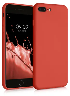 Produktbild von kwmobile Hülle kompatibel mit Apple iPhone 7 Plus / iPhone 8 Plus Hülle - gummierte TPU Silikon Handyhülle - Schutzhülle für kabelloses Laden - Case