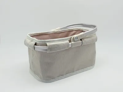 Produktbild von TANNER - Der kleine Kaufmann – Cord-Tragekorb Pure Sand gefüllt 5002.8