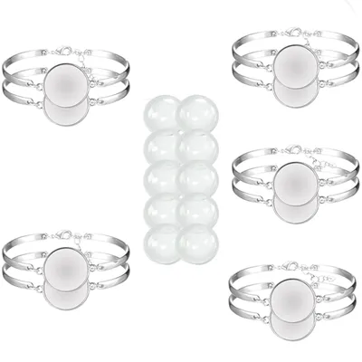 Image de Solidchoice - Coffret de 10 supports à cabochon avec 10 cabochons en verre, idéal pour les projets créatifs