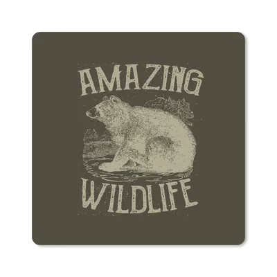 Produktbild von MuchoWow® Mauspad Mousepad Jahrgang - Bär - Natur 20x20 cm - Mousepads - Maus Mat - Pad - Mausunterlage - Desk Mat - Bureauartikeln
