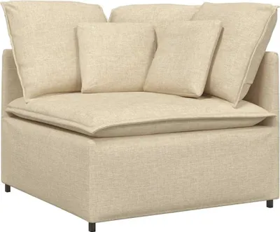 Produktbild von vidaXL Modulares Sofa Eckmodul mit Kissen Creme 100 cm