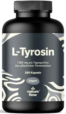 Produktbild von Nature Flow L-Tyrosin 365 Kapseln 1300 mg vegan Kapseln