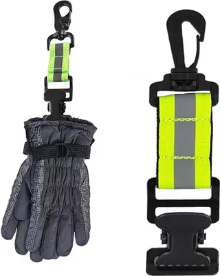 Produktbild von Frypay Feuerwehr Handschuhhalter, Reflektierende Streifen Handschuh Clip mit Metallspange Handschuh Halterung Gürtel für Handschuhe Handtuch Masken