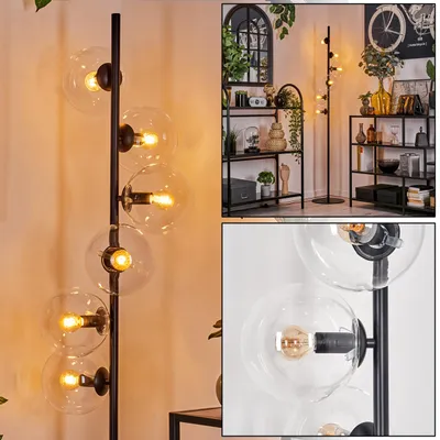 Produktbild von Fossobiubo Stehlampe aus Metall/Glas in Schwarz/Klar