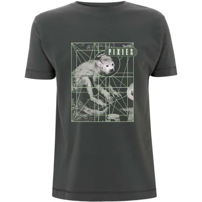 Produktbild von Pixies Monkey Grid Charcoal Grey S T-Shirt