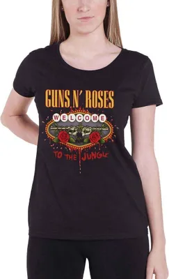 Image de T-shirt Guns N' Roses - « Welcome to the Jungle » pour femme RO1460 (M) (noir)