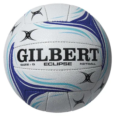 Immagine prodotto di Palla da competizione per netball Gilbert Eclipse, taglia 4, bianca e blu