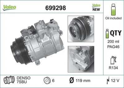 Zdjęcie produktu dla Kompresor Klimatyzacji Db Sprinter 95- E-Klasa Denso 7Sbu16C