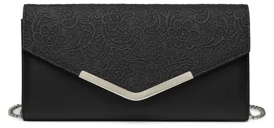 Productafbeelding van Elegante clutch tas met bloemenmotief en kant, met ketting, klein formaat