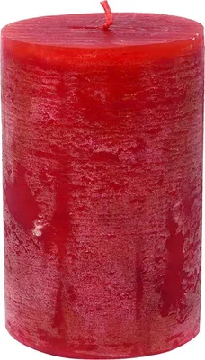 Produktbild von Stumpenkerze durchgefärbt rot 7,5 x Ø 5 cm