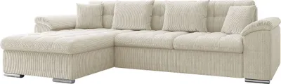 Produktbild von MIRJAN24 Ecksofa Diana Cord mit Bettkasten und Schlaffunktion, Elegante Couch, Polsterecke Sofa (Farbe: Poso 100, Seite: Links)