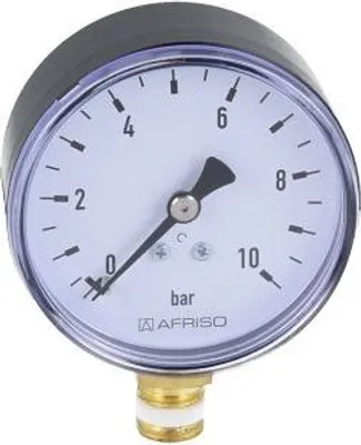 Immagine prodotto di Manometro per riscaldamento RF 63 RAD, fi 63 mm, 0-10 bar, 1/4 di pollice rad, classe 2,5 verticale