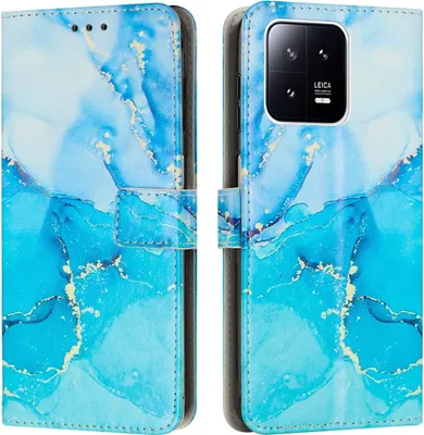 Produktbild von König Design Hülle kompatibel mit Kunstleder Handyhülle - Handy Case Blau Grün