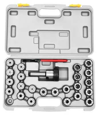 Image de Ensemble de pinces de serrage de 23 pièces - Porte-fraise ER40 - Adaptateur MK3 M12 - 4 à 26 mm - Haute précision - Pour machines de fraisage CNC
