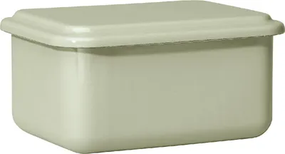 Immagine prodotto di Riess contenitore con coperchio piccolo alto 15x11x7cm smalto verde salvia