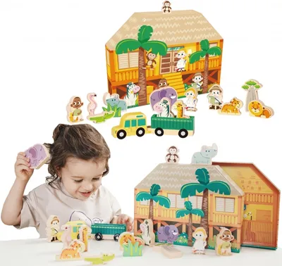 Zdjęcie produktu dla Klocki modelarskie CLASSIC WORLD Figurki dzikich zwierząt 16 elementów