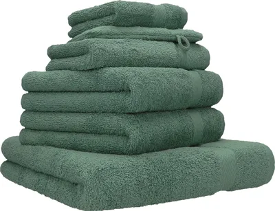 Produktbild von Betz 6-tlg. Handtuch-Set PREMIUM 1 Duschtuch 2 Handtücher 1 Gästetuch 1 Seiftuch 1 Waschhandschuh  Farbe: tannengrün