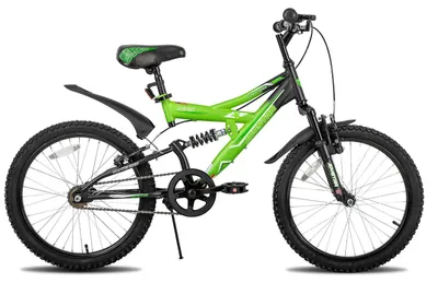 Image de Vélo pour enfant - VTT de 50 cm - Suspension intégrale - Deux freins à main - Avec béquille - Pour les enfants à partir de 14 ans - Vert