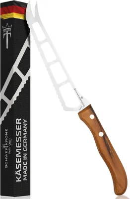 Produktbild von Hohe Qualität Käsemesser mit Olivenholzgriff, rostfrei, gewellte Klinge, 255 cm
