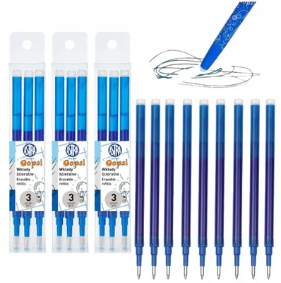 Image de Astra Lot de 9 recharges d'encre effaçable bleue