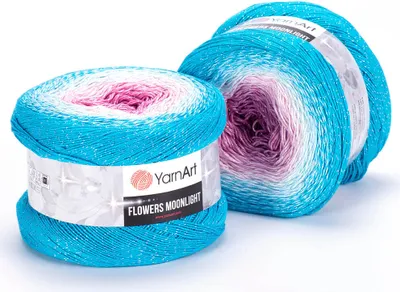 Produktbild von YarnArt Flowers Moonlight Wolle 1000m/260g, Silber Lurexfaden, Ombre Effekt