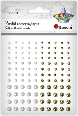 Immagine prodotto di Perełki samoprzylepne białe i złote 120 szt Titanum