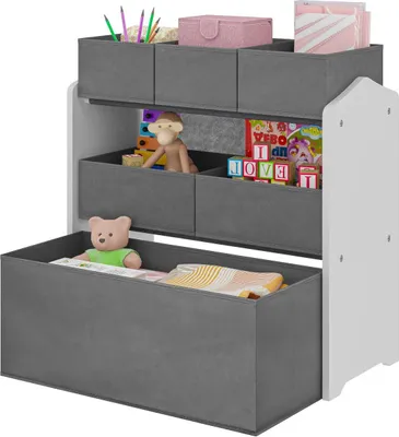 Produktbild von EUGAD Kinderzimmerregal, Aufbewahrungsregal, aus Vliesstoff, 63x60x30cm, Grau