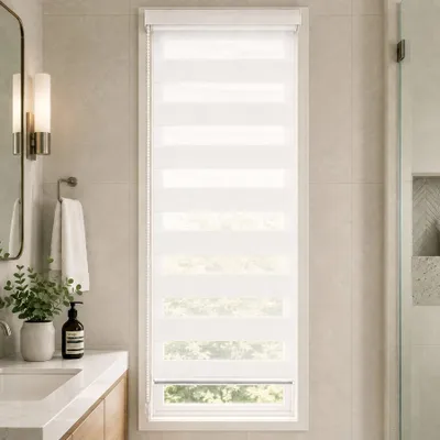 Produktbild von VOUNOT® Doppelrollo klemmfix ohne Bohren, Duo Rollo Klemmrollo für Fenster und Tür, 45x150 cm, Weiß