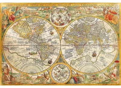 Image de Puzzle vieille carte du monde 2000 pieces - collection pays - clementoni - 32557