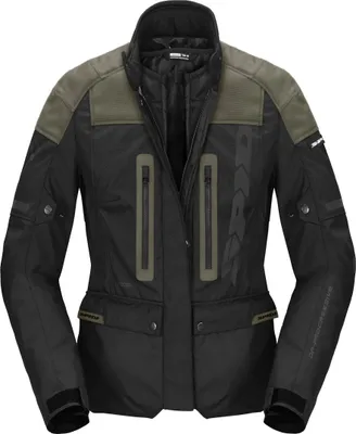 Immagine prodotto di Giacca da moto in tessuto impermeabile Spidi Traveler 3 Evo H2Out da donna, nero/oliva, M