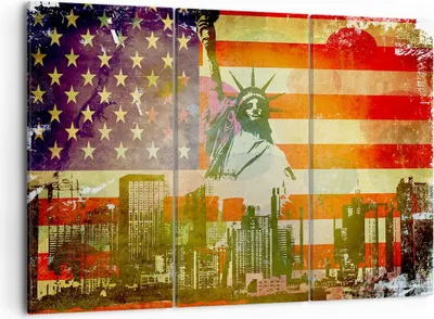 Produktbild von Bild auf Leinwand - Leinwandbild - Symbol USA Freiheit - 105x70cm - Wand Bild - Wanddeko - Leinwanddruck - Bilder - Kunstdruck - Wanddekoration - Leinwand bilder - Wandkunst - CE105x70-2543