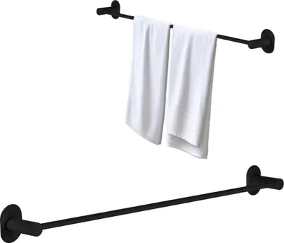 Image de Porte-serviettes de bain 61 cm acier noir