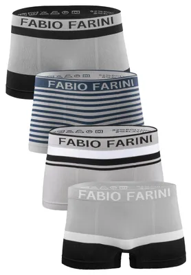 Produktbild von Fabio Farini - 4 Stück Herren Unterhosen - Männer Retroshorts aus weicher Microfaser im sportlichen Look mit Logoschriftzug