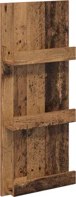 Zdjęcie produktu dla Regał na gazety z półką Stare drewno 43 x 11 x 102 cm