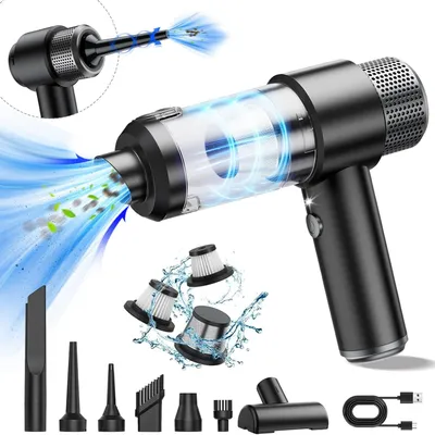 Produktbild von Handstaubsauger, 13000Pa Akku staubsauger Kabellos, Autostaubsauger, 3 in 1 Tragbar Staubsauger mit LED-Licht, für den Haus, Auto, Küche, Tierhaare