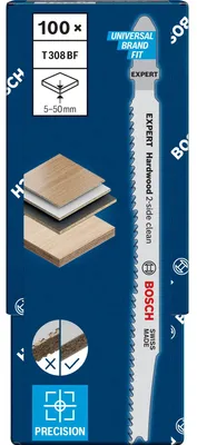 Produktbild von EXPERT Hardwood 2-side clean T308BF Stichsägeblatt, 100-tlg.