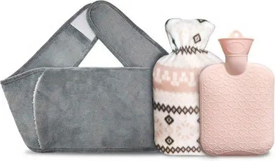 Productafbeelding van Xerolax Warmwaterzak Met Hoes - Warmwaterkruik - Warmtekussen - Warmtekruik - Knuffel - Kruik - Bag - 3-Pack