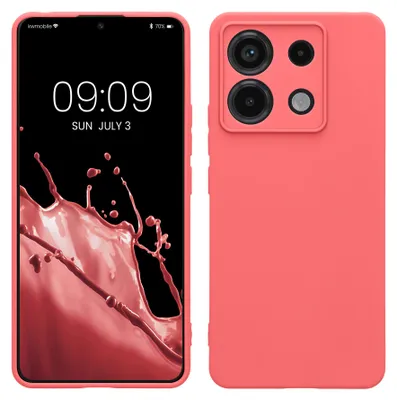 Produktbild von kwmobile Handyhülle für Xiaomi Redmi Note 13 Pro 5G / Poco X6 5G Hülle - weiches Handy Silikon Case - Schutzhülle Cover - Neon Koralle