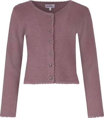 Produktbild von MarJo Trachtenjacke Vilseck für Damen, mauve, Gr. L, klassischer Rundhalsausschnitt, Baumwoll-Polyacryl-Mix