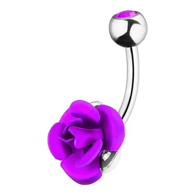 Produktbild von Taffstyle Bauchnabelpiercing Bauchnabelpiercing Schmuck Stecker Rosen Blüte, Lila