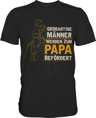 Produktbild von Männer werden zum Papa befördert Vatertag Geschenk Vater T-Shirt – Black / XL