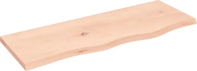 Produktbild von The Living Store Wandregal 80x30x2 cm Massivholz Eiche Unbehandelt