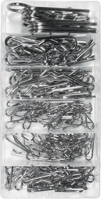 Produktbild von Umfangreiche Federsplinte-Sortiment, Sicherungssplinte Stärke 2-4 mm 150-tlg.