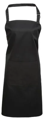 Produktbild von Premier Workwear PR154 | Colours Bib Apron With Pocket - 72 x 86 cm - Waschbar bis 60 - Farbe: Black - Größe: 72 x 86 cm