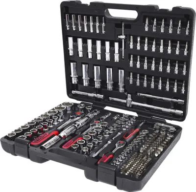 Zdjęcie produktu dla KS Tools 1/4 +3/8 +1/2 195-częściowy zestaw nasadek CHROMEplus