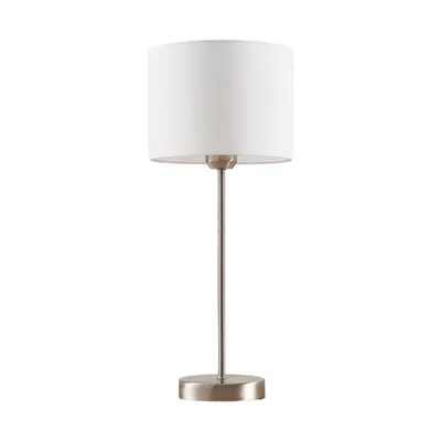 Produktbild von Lindby Tischlampe Annatina, weiß, nickel, Höhe 48 cm, Textil