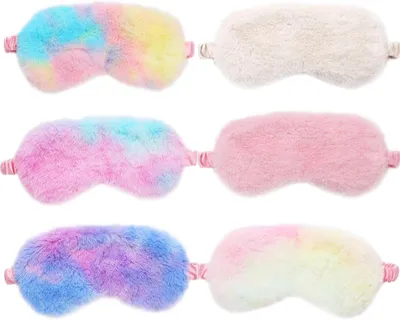Produktbild von Kinder Augenmaske Set, 6 Plüsch Schlafmasken, weich und atmungsaktiv, für Reisen und Nickerchen