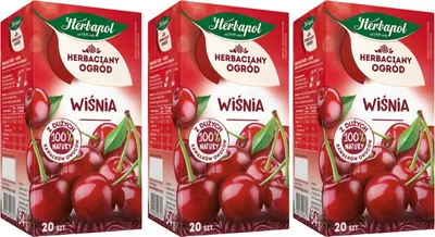 Produktbild von Herbapol Kirschtee 60 Teebeutel - Kirsche Tee Früchtetee mit Kräutertee Mischung