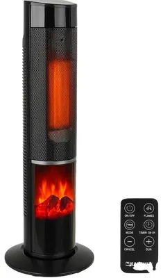 Produktbild von Kaminer 26401: Stehender Elektroheizkörper mit Flammeneffekt, 2000 W, Fernbedienung